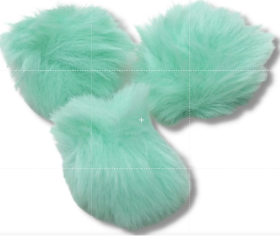POMPOM SOLTO PELÚCIA GRANDE COM ELÁSTICO - 10cm