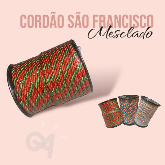 CORDÃO SÃO FRANCISCO MESCLADO 4MM - ROLO COM 10 METROS