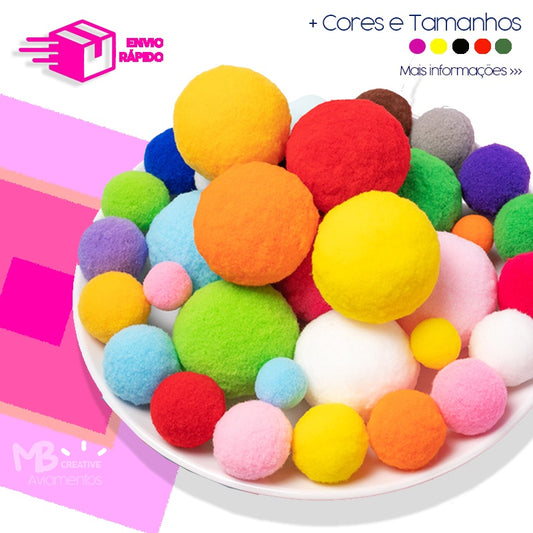 POMPOM SOLTO- 20mm -  Pacote com 100 unidades