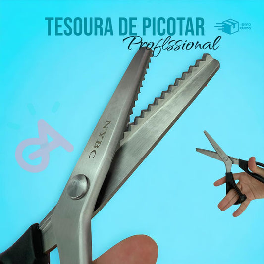 TESOURA DE PICOTAR PROFISSIONAL - Aço Inox