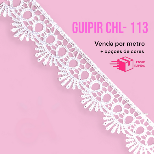 RENDA GUIPIR CHL 113 - 2,5 cm -  Por metro