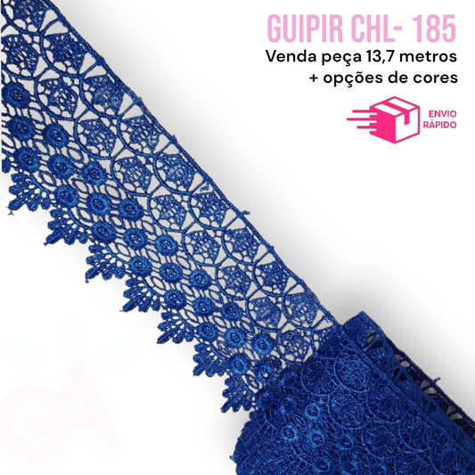 RENDA GUIPIR  CHL 185 - 9,9 cm - Peça com 13,7 metros