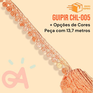 RENDA GUIPIR CHL 005 - 1,5cm - Peça com 13,7 Metros