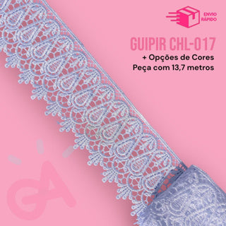 RENDA GUIPIR  CHL 017 -  8 cm Peça com 13,7 Metros