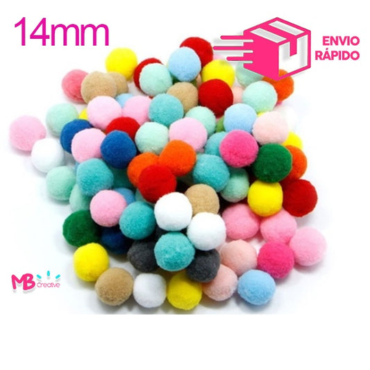 POMPOM SOLTO- 14mm -  Pacote com 100 unidades