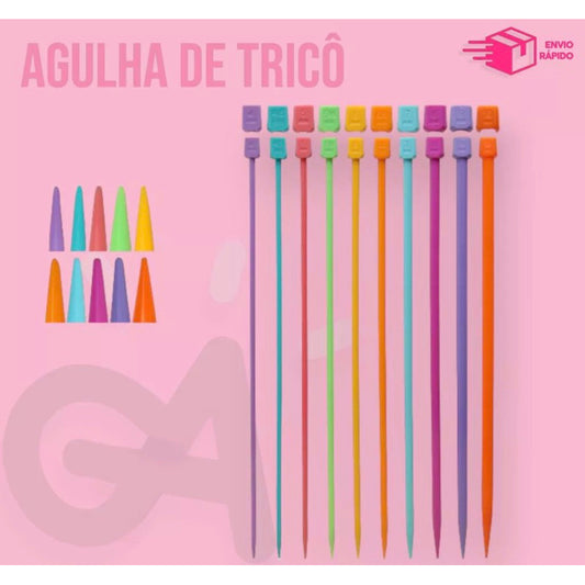 AGULHA DE TRICÔ DE PLÁSTICO
