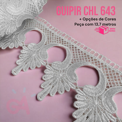 RENDA GUIPIR  CHL 643 - 1 cm - Peça com 13,7 metros