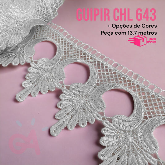 RENDA GUIPIR  CHL 643 - 1 cm - Peça com 13,7 metros