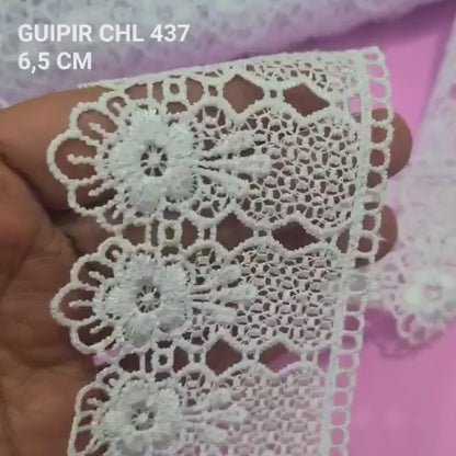 RENDA GUIPIR  CHL 437 - 6,5cm - Peça com 13,7 metros